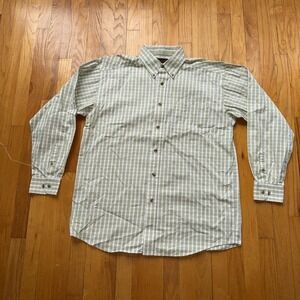Ariat Shirt Mens L Green Plaid‎ Button Down Western Long Sleeve Cotton Blend